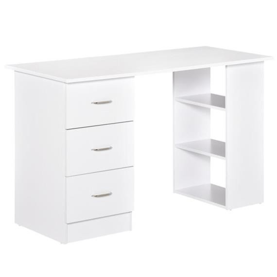 ELDE, Bàn làm việc 3 ngăn tủ kéo kèm kệ sách, DES_022, 120x48x77cm, Nội thất Nhà trên cao