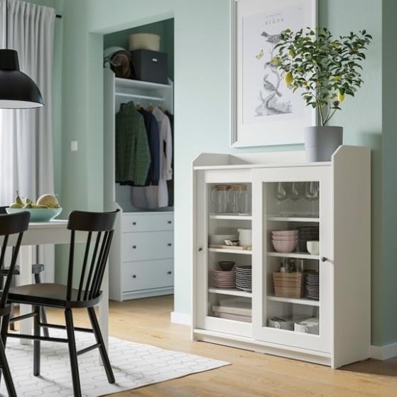 BAHA, Tủ lưu trữ đồ dùng cửa kính, CAB_046, 105x36x116cm, Nội thất Nhà trên cao