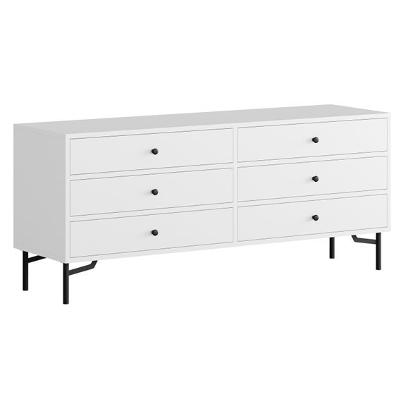 KARAL, Tủ lưu trữ, trang trí 6 ngăn kéo, CAB_350, 140x40x60cm, Nội thất Nhà trên cao