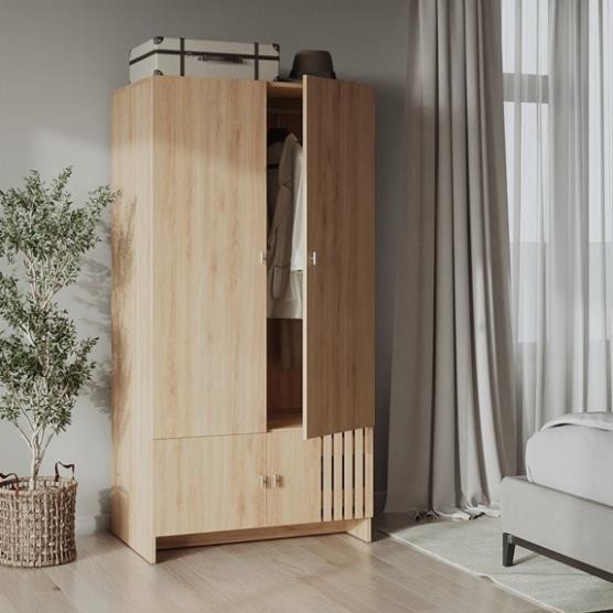 RASU, Tủ quần áo phong cách hiện đại, WAR_045, 90x60x180cm, tủ đựng quần áo Nhà trên cao