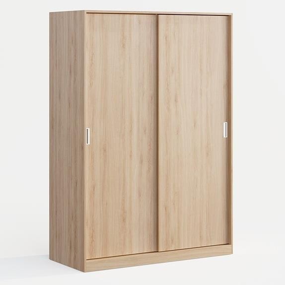 WINDEE, Tủ quần áo 2 cửa lùa, WAR_064, 135x59x200cm, tủ đựng quần áo Nhà trên cao