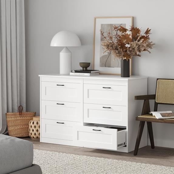 SEN, Tủ đựng đồ tân cổ điển 3 tầng 6 ngăn, CAB_253, 122x50x81cm, Nội thất Nhà trên cao