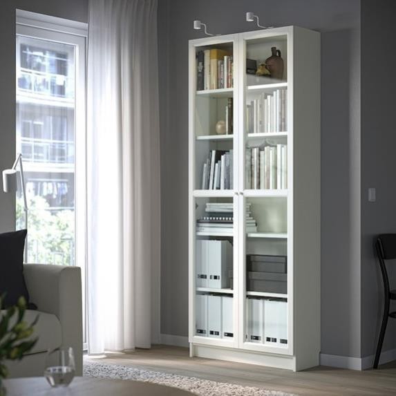 JAK, Kệ sách 6 tầng cửa kính, DSH_046, 80x30x202cm, Nội thất Nhà trên cao