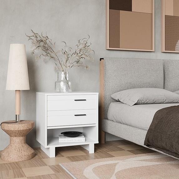 FLYNN, Tủ đầu giường 3 ngăn phong cách Bắc Âu, TAB_008, 57x42x63cm, Nội thất Nhà trên cao