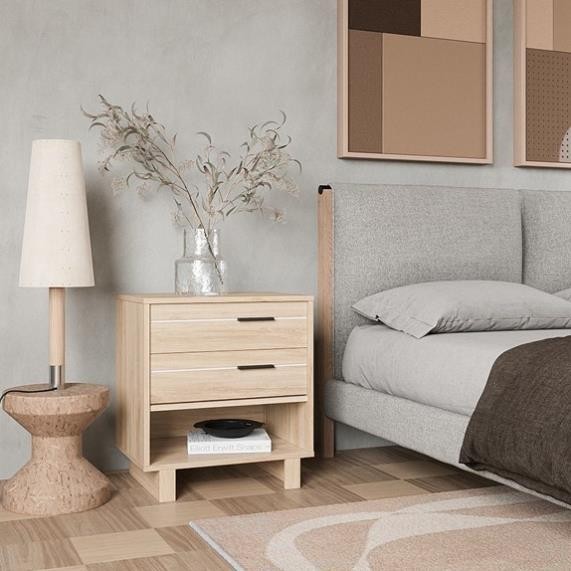FLYNN, Tủ đầu giường 3 ngăn phong cách Bắc Âu, TAB_008, 57x42x63cm, Nội thất Nhà trên cao