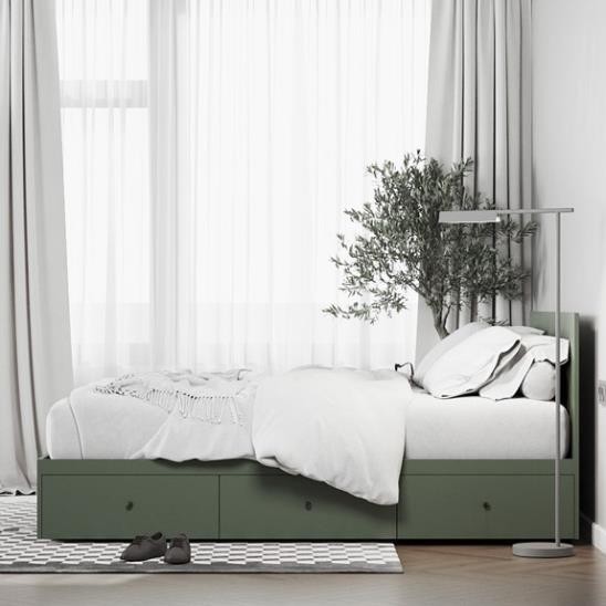 JESSIE, Giường ngủ 3 hộc tủ kéo phong cách hiện đại, BFR_015, 203x80cm, Nội thất Nhà trên cao