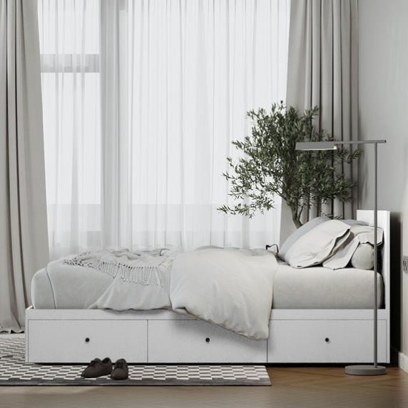 JESSIE, Giường ngủ 3 hộc tủ kéo phong cách hiện đại, BFR_015, 203x80cm, Nội thất Nhà trên cao
