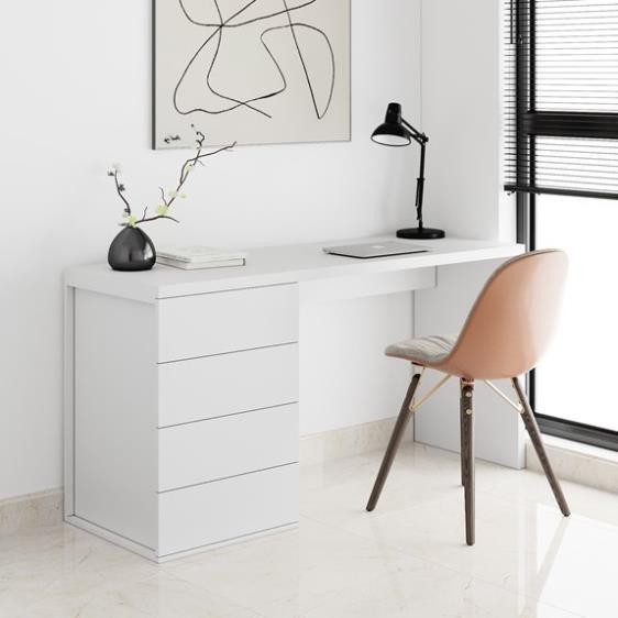 GRANLA, Bàn làm việc, bàn học, 1 bên tủ, DES_010, 150x50x76cm, Nội thất Nhà trên cao