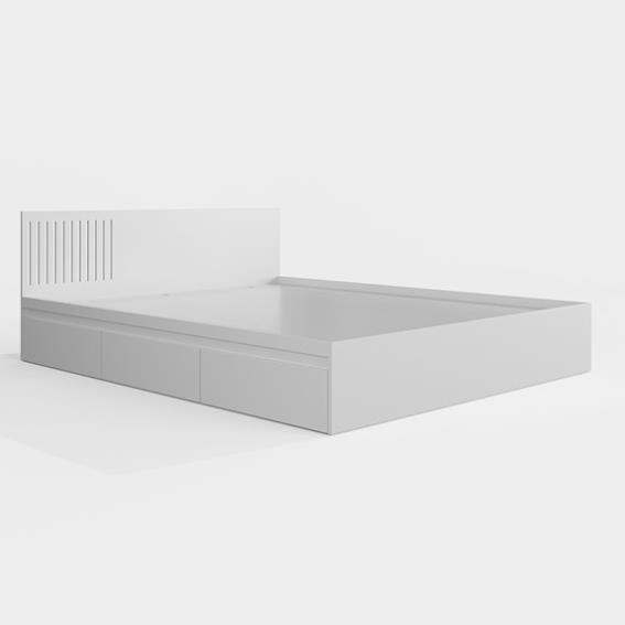 RASU, Giường ngủ 3 hộc tủ kéo, BFR_022, 203x70cm, Nội thất Nhà trên cao