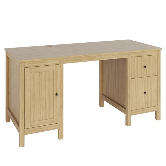 LUMI, Bàn làm việc, bàn học 2 bên tủ, DES_018, 155x65x75cm, Nội thất Nhà trên cao