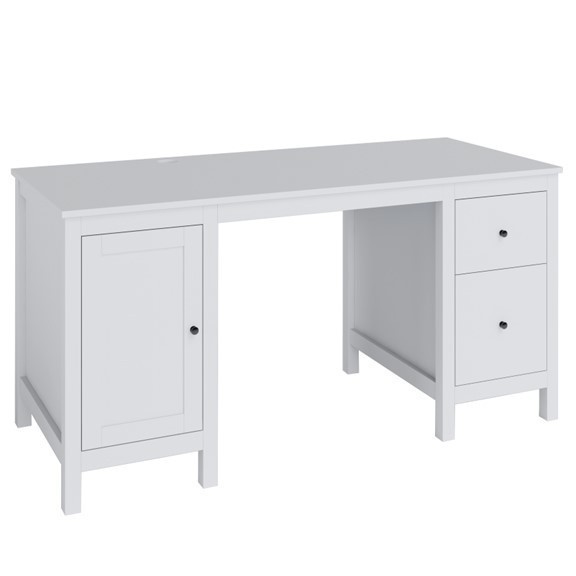 LUMI, Bàn làm việc, bàn học 2 bên tủ, DES_018, 155x65x75cm, Nội thất Nhà trên cao