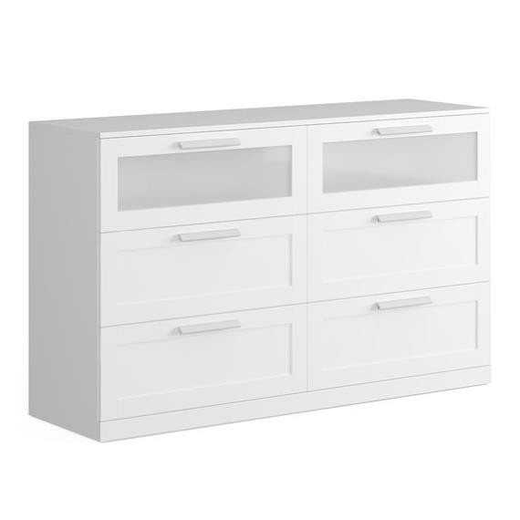 KAYLE, Tủ đựng đồ dùng tân cổ điển 3 tầng 6 ngăn, CAB_173, 156x46x95cm, Nội thất Nhà trên cao