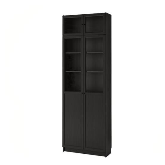 JAK, Kệ sách 7 tầng cửa kính cổ điển, DSH_044, 80x30x237cm, Nội thất Nhà trên cao