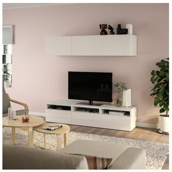 ANGELA, Kệ tivi kèm kệ tủ 3 gian treo tường, TVC_056, 180x42x185cm, Nội thất Nhà trên cao