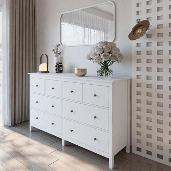LUMI, Tủ đựng đồ tân cổ điển 3 tầng 8 ngăn, CAB_375, 160x48x96cm, Nội thất Nhà trên cao