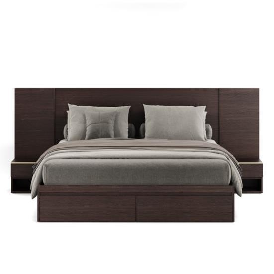 LOUI, Giường ngủ hiện đại 2 hộc kéo kèm 2 táp, BFR_020, 200xChiều rộngx30cm, Nội thất Nhà trên cao