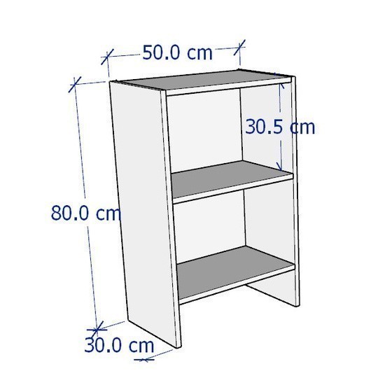 GIDA, Kệ sách 2 tầng, DSH_035, 50x30x80cm, Nội thất Nhà trên cao