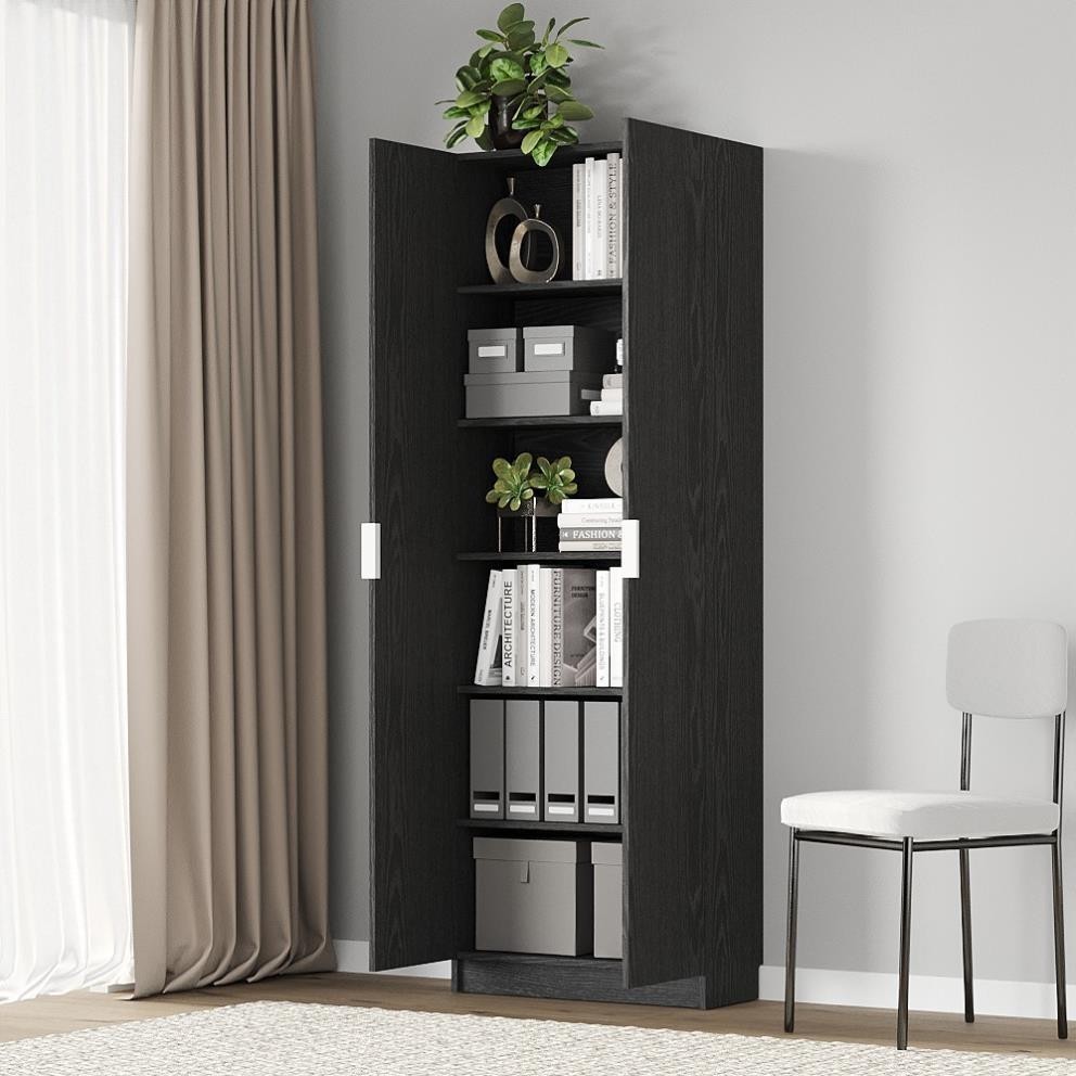 JAK, Kệ sách 6 tầng 2 cửa,, DSH_059, 80x30x202cm, Nội thất Nhà trên cao