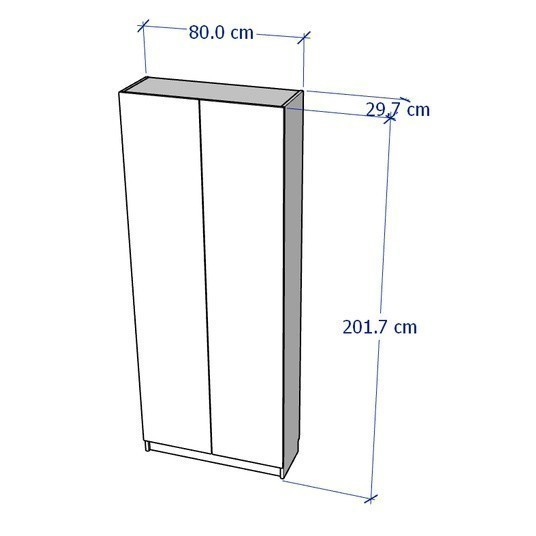 JAK, Kệ sách 6 tầng 2 cửa,, DSH_059, 80x30x202cm, Nội thất Nhà trên cao