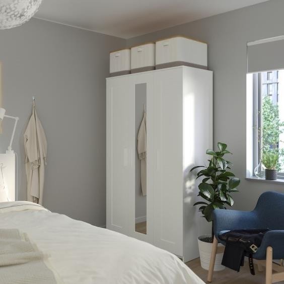 KAYLE, Tủ quần áo 3 cánh mở kèm gương, WAR_040, 117x50x191cm, Nội thất Nhà trên cao