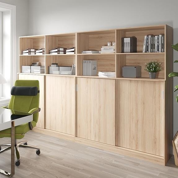 GAL, COMBO Tủ lưu trữ đồ dùng cửa lùa kèm kệ 2 tầng, CAB_144, 320x45x200cm, sản xuất bởi Sc