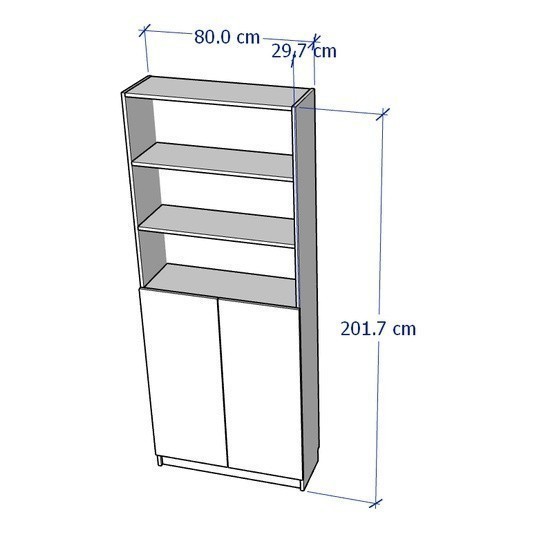 JAK, Kệ sách 6 tầng 3 ngăn mở neo tường, DSH_056, 80x30x202cm, Nội thất Nhà trên cao