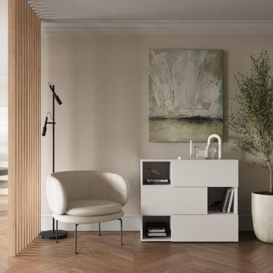 NAVE, Tủ lưu trữ đồ dùng 3 tầng, CAB_200, 100x45x84cm, Nội thất Nhà trên cao