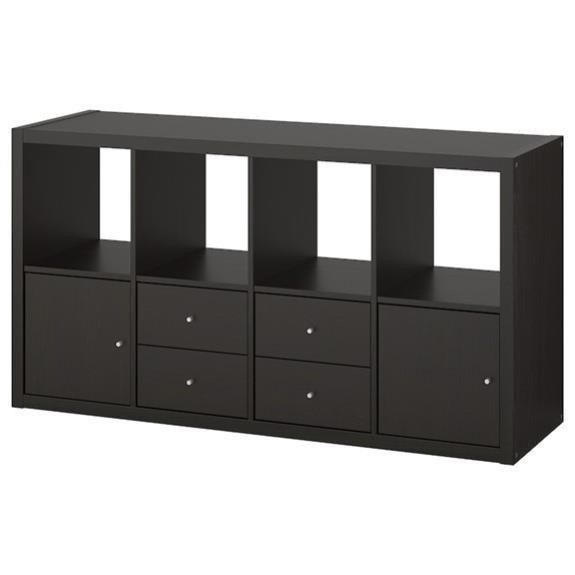 FELLY, Kệ sách 4x2 kèm 4 ô cửa, DSH_026, 144x38x75cm, Nội thất Nhà trên cao