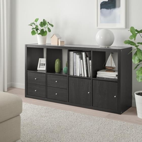 FELLY, Kệ sách 4x2 kèm 4 ô cửa, DSH_026, 144x38x75cm, Nội thất Nhà trên cao