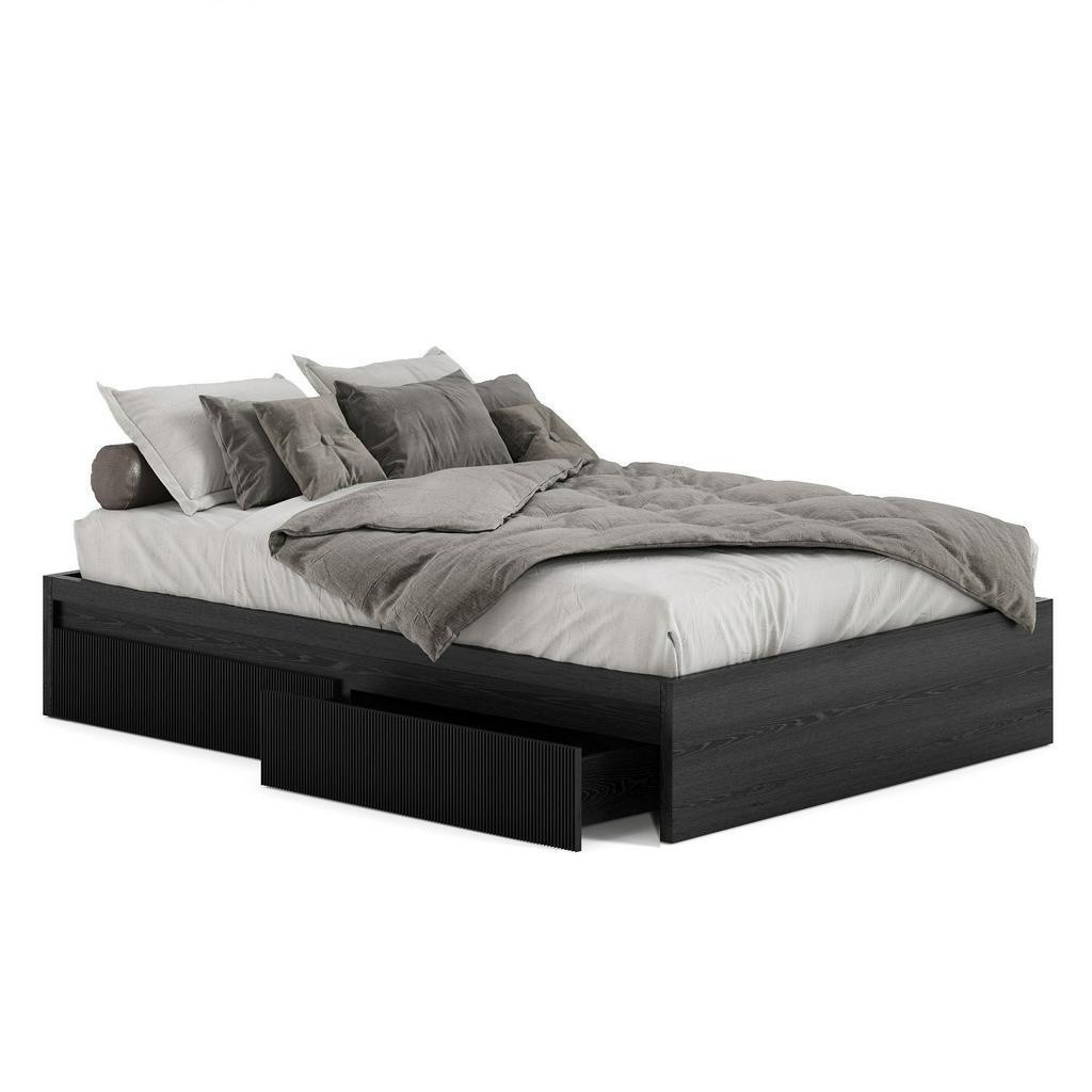 VATICE, Giường ngủ 2 hộc tủ kéo, BFR_029, 207x35cm, Nội thất Nhà trên cao