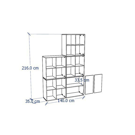 NIOSK, kệ để đồ đồ dùng, DSH_076, 140x35x216cm, Nội thất Nhà trên cao