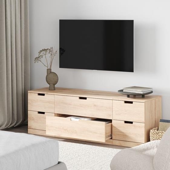 BANODAL, Tủ đựng đồ 2 tầng 6 ngăn kéo, CAB_028, 160x47x53cm, Nội thất Nhà trên cao