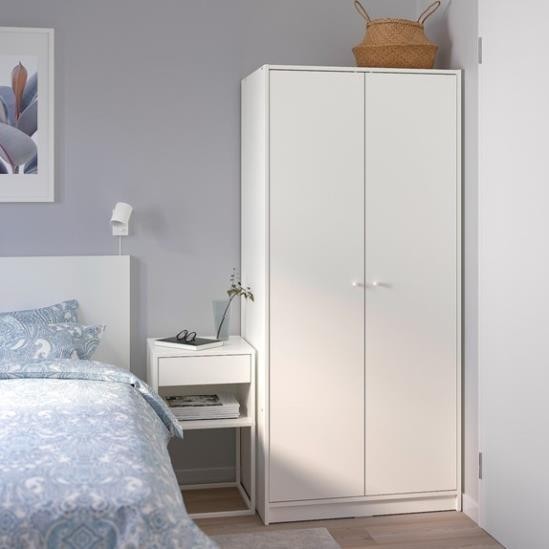 BREKA, Tủ quần áo 2 cửa mở, WAR_009, 79x55x176cm, tủ đựng quần áo Nhà trên cao