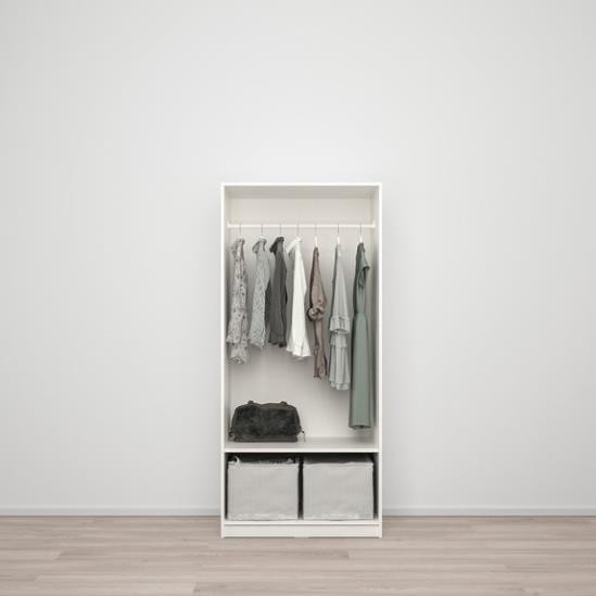 BREKA, Tủ quần áo 2 cửa mở, WAR_009, 79x55x176cm, tủ đựng quần áo Nhà trên cao