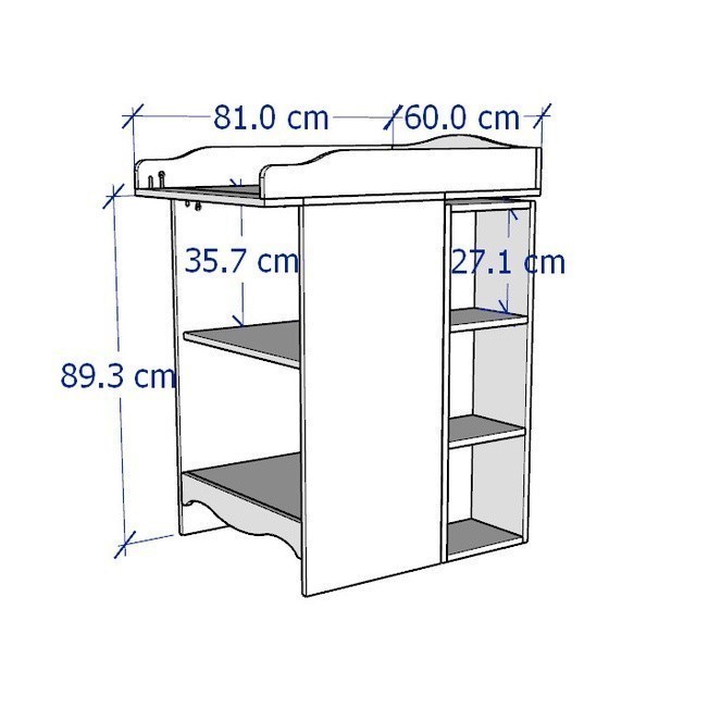 LOUIE, kệ để đồ vật dụng cho bé kèm kệ rời, DSH_069, 60x81x104cm, Nội thất Nhà trên cao
