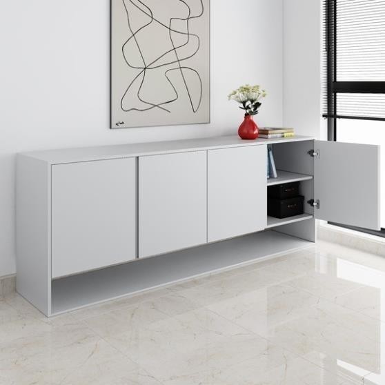 NIRDO, Tủ đựng đồ lưu trữ 4 ngăn, CAB_205, 210x45x80cm, Nội thất Nhà trên cao