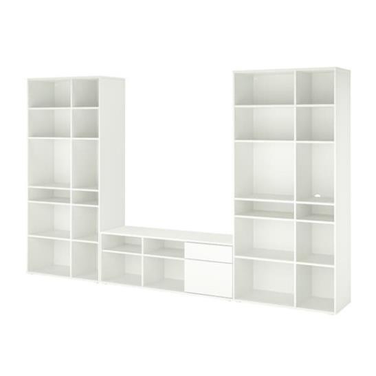 SOSA, COMBO Kệ tivi kết hợp bộ đôi kệ để đồ 6 tầng, CAB_239, 330x37x200cm, Nội thất Nhà trên cao