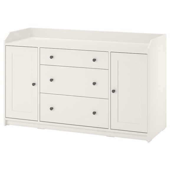 BAHA, Kệ tủ đựng đồ dùng 3 ngăn 2 cánh mở, CAB_050, 140x46x84cm, Nội thất Nhà trên cao