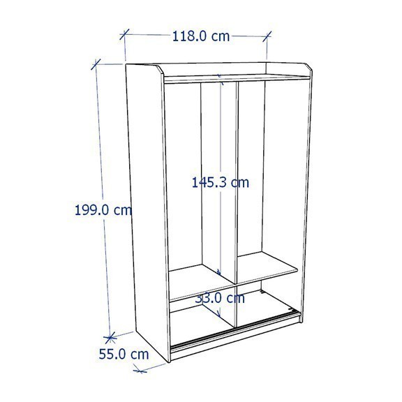 BAHA, Tủ lưu trữ quần áo, WAR_005, 118x55x199cm, Nội thất Nhà trên cao