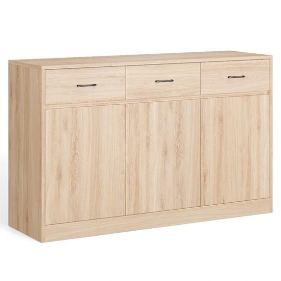 KRIST, Tủ lưu trữ đồ dùng 3 gian, CAB_177, 132x40x82cm, Nội thất Nhà trên cao