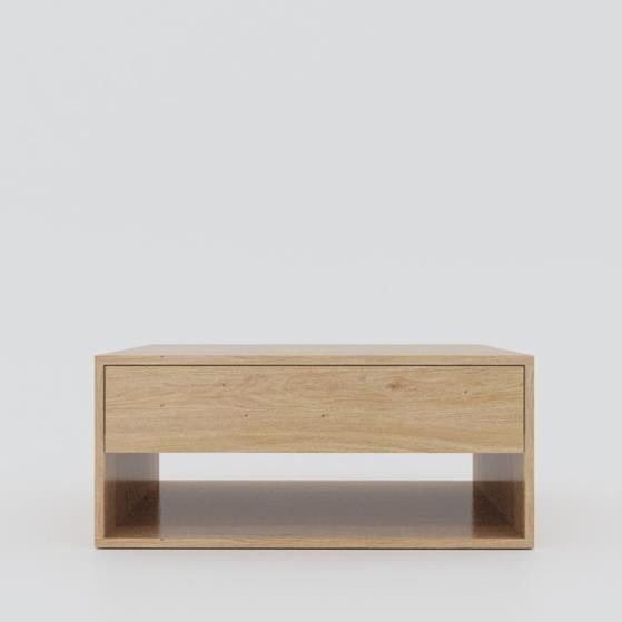 NIRDO, Bàn cafe - Bàn trà kèm 2 ngăn kéo, SID_005, 80x80x35cm, Nội thất Nhà trên cao
