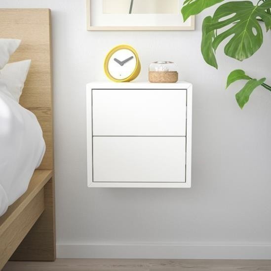 NIOSK, Tủ đầu giường 2 ngăn treo tường, TAB_013, 35x36x35cm, Nội thất Nhà trên cao