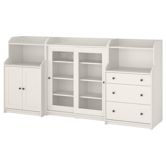 BAHA, COMBO Tủ lưu trữ kết hợp tủ trưng bày cửa kính, 3 ngăn kéo, CAB_037, 245x46x116cm, Nội thất Nhà trên cao