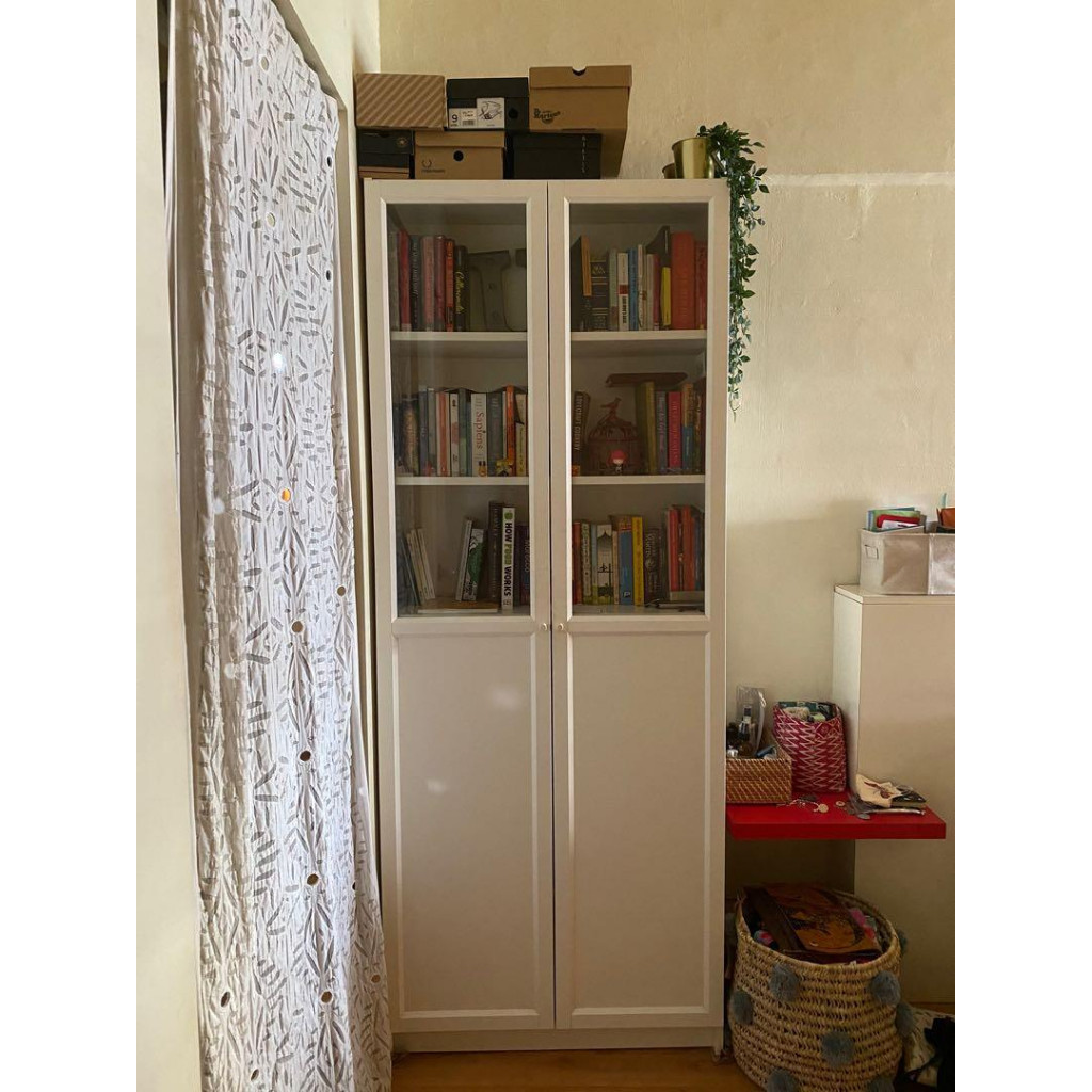 JAK, Kệ sách 6 tầng cửa cổ điển, DSH_048, 80x30x202cm, Nội thất Nhà trên cao
