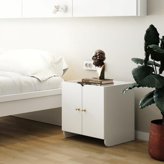 EMA, Tủ đầu giường 2 cánh mở, TAB_040, 50x40x50cm, Nội thất Nhà trên cao