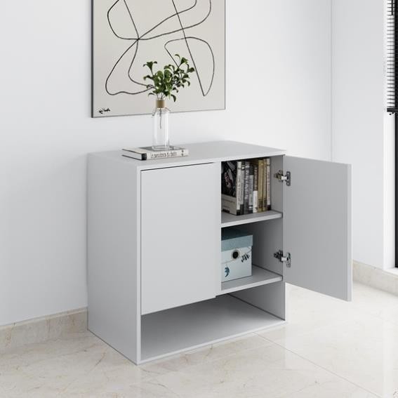 NIRDO, Tủ đựng đồ lưu trữ 2 ngăn, CAB_207, 80x45x80cm, Nội thất Nhà trên cao