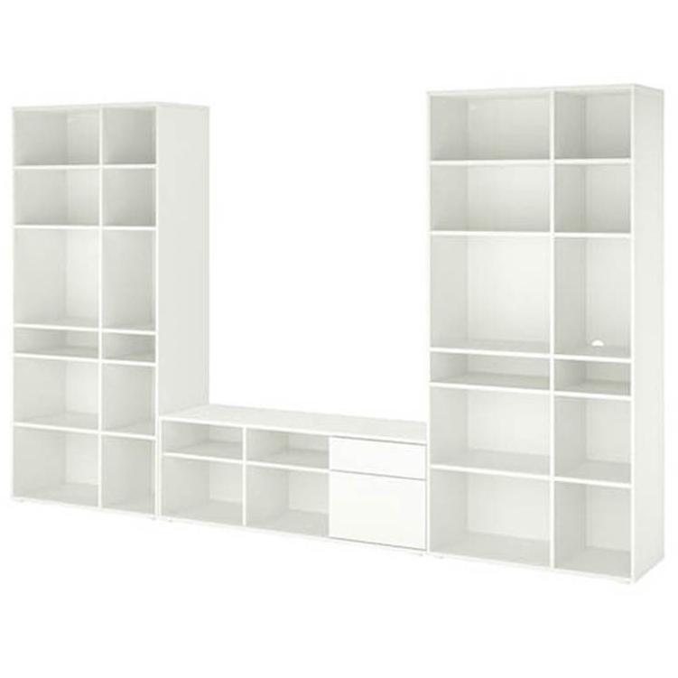 SOSA, COMBO Kệ tivi kết hợp bộ đôi kệ để đồ 6 tầng, CAB_239, 330x37x200cm, Nội thất Nhà trên cao