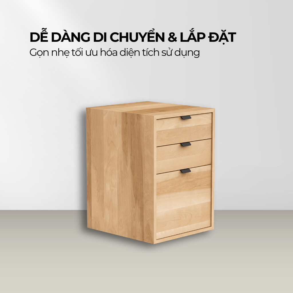 OWEN, Tủ văn phòng - tủ hồ sơ nhỏ gọn tiện dụng 3 ngăn, FCA_001, 46x51x66cm, Nội thất Nhà trên cao