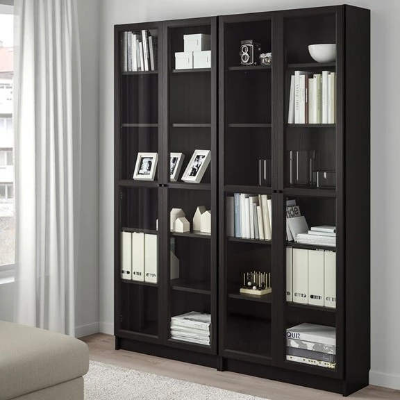 JAK, Combo 2 kệ sách 6 tầng cửa kính,, DSH_057, 160x32x202cm, Nội thất Nhà trên cao
