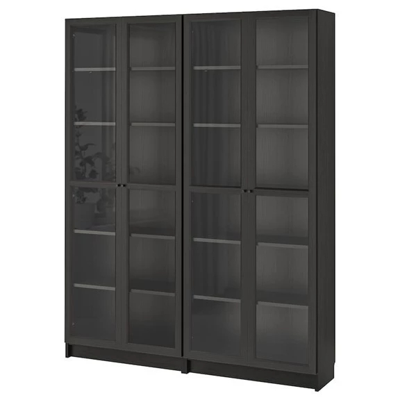 JAK, Combo 2 kệ sách 6 tầng cửa kính,, DSH_057, 160x32x202cm, Nội thất Nhà trên cao